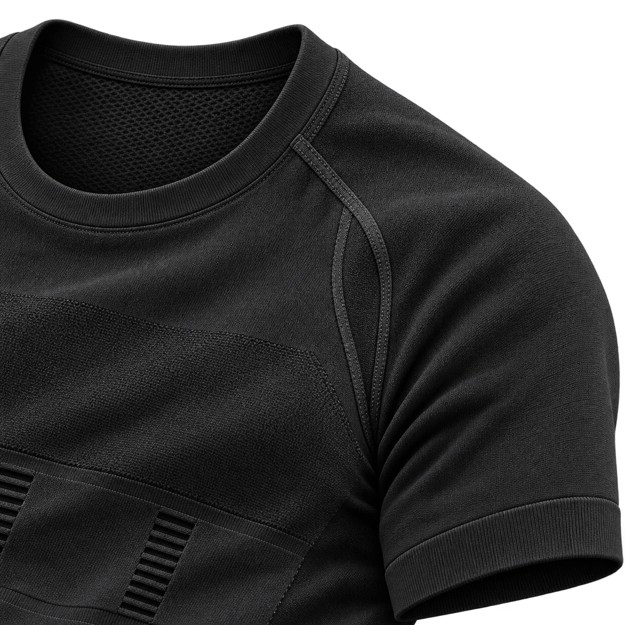 Détail du col et des finitions du t-shirt